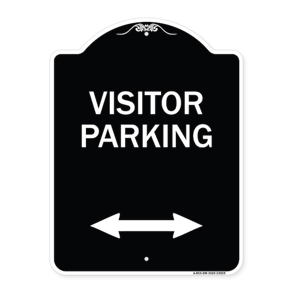 Reserved Parking Visitor Parking Heavy-Gauge Aluminum Architectural Sign, 24" x 18", BW-1824-23025